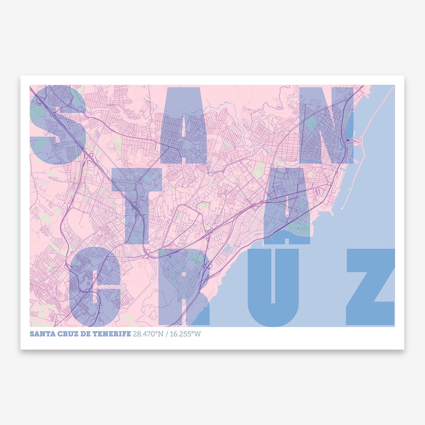 Santa Cruz de Tenerife Map V08 Nursery / Frame / Yes