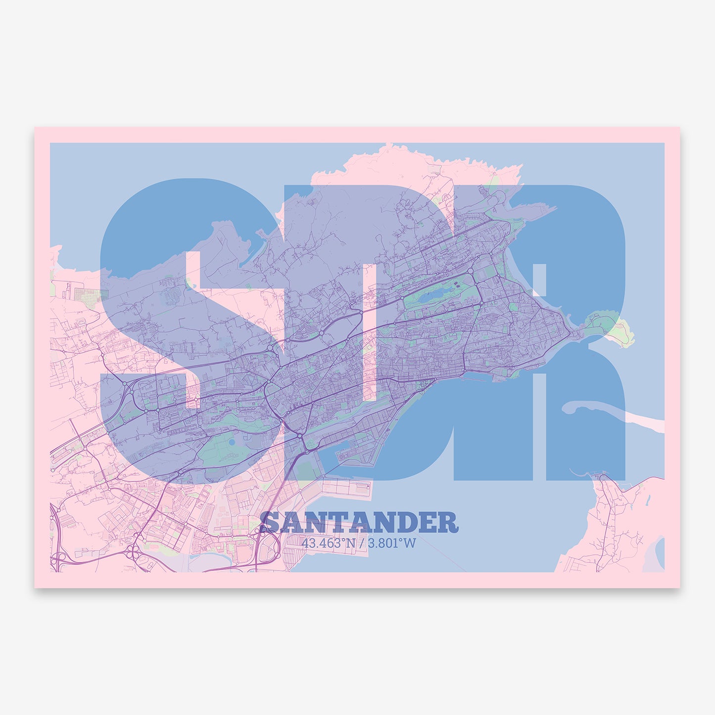 Santander Map V02 Nursery / Frame / No