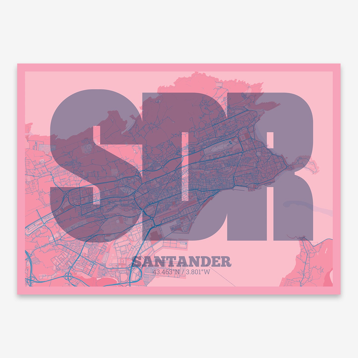 Santander Map V02 Tuscan / Frame / Yes