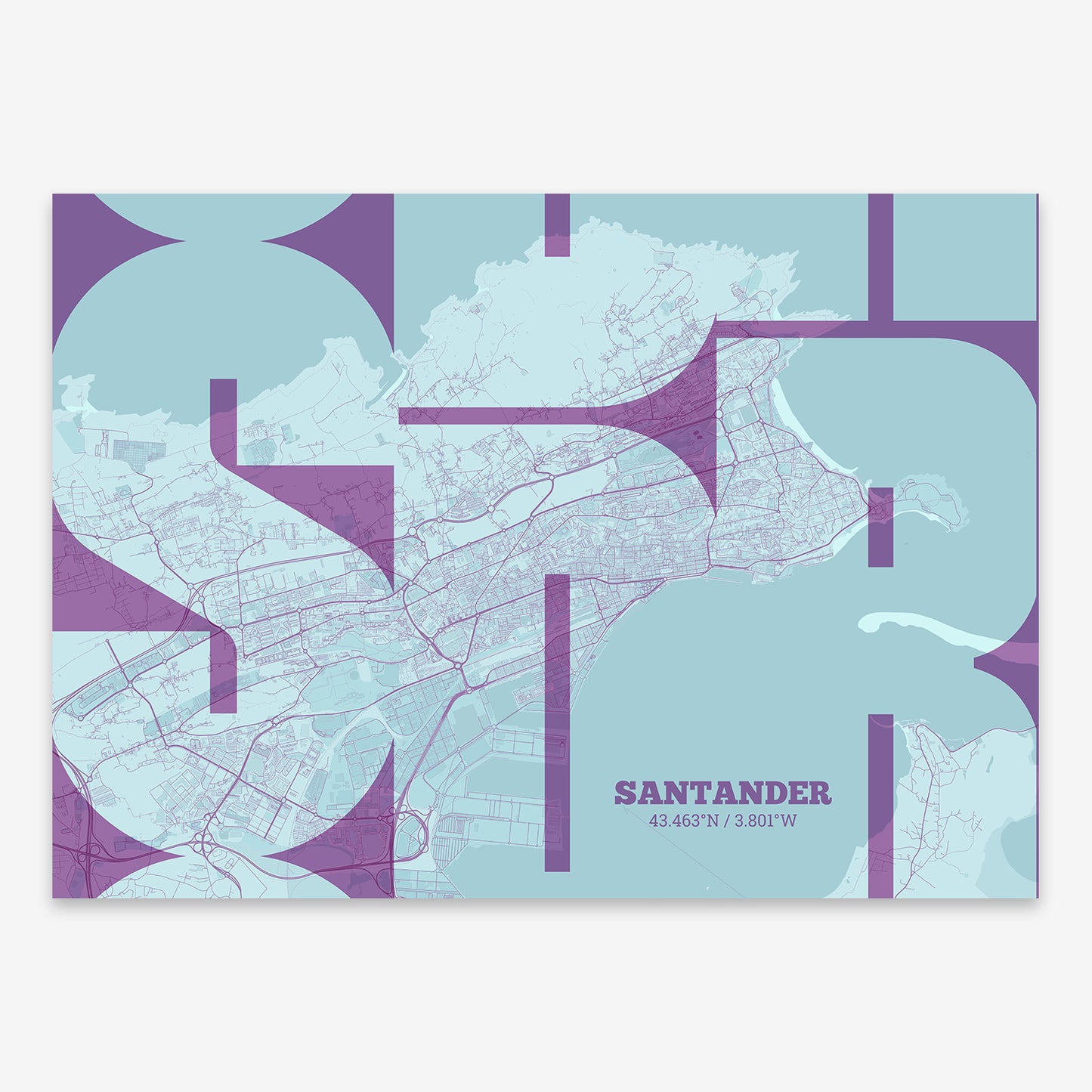 Santander Map V03 Shabby / Frame / Yes