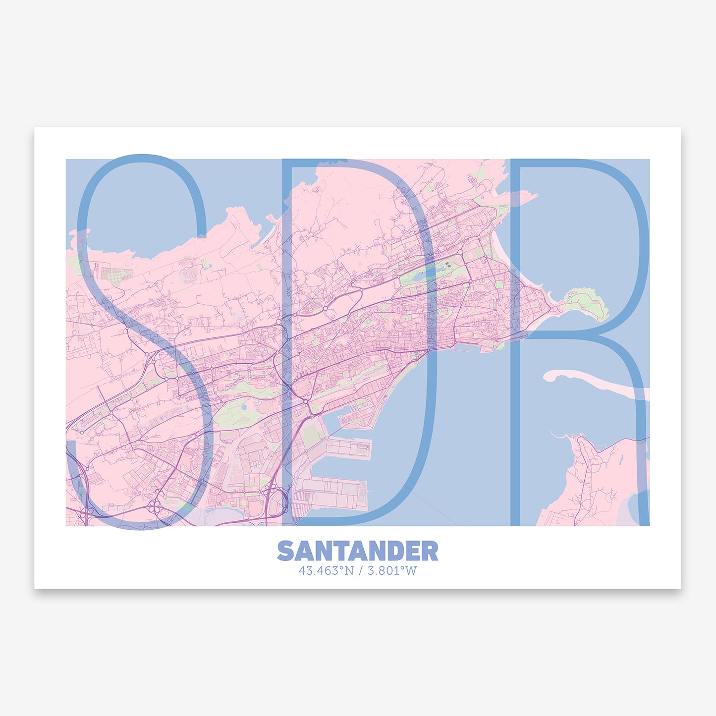 Santander Map V07 Nursery / No Frame / No