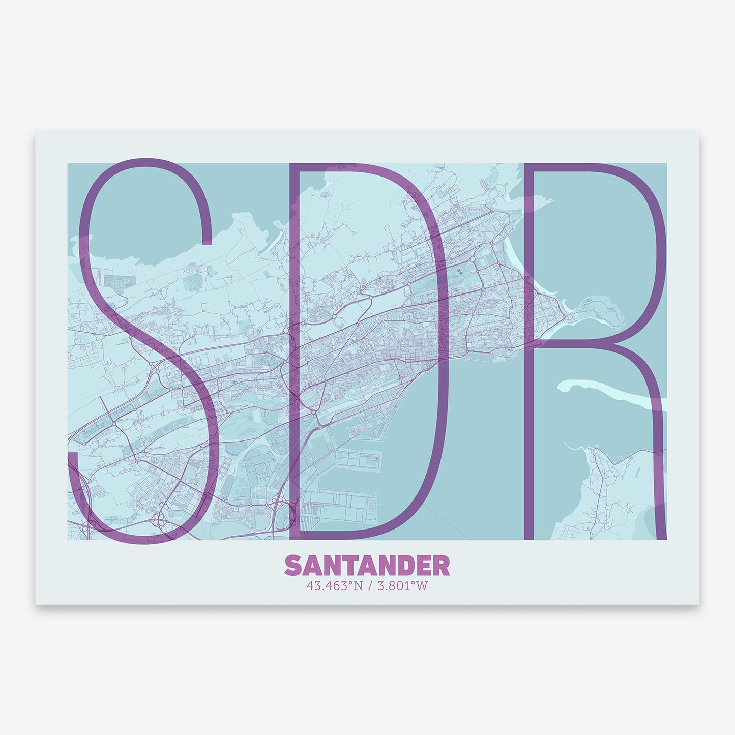 Santander Map V07 Shabby / No Frame / No