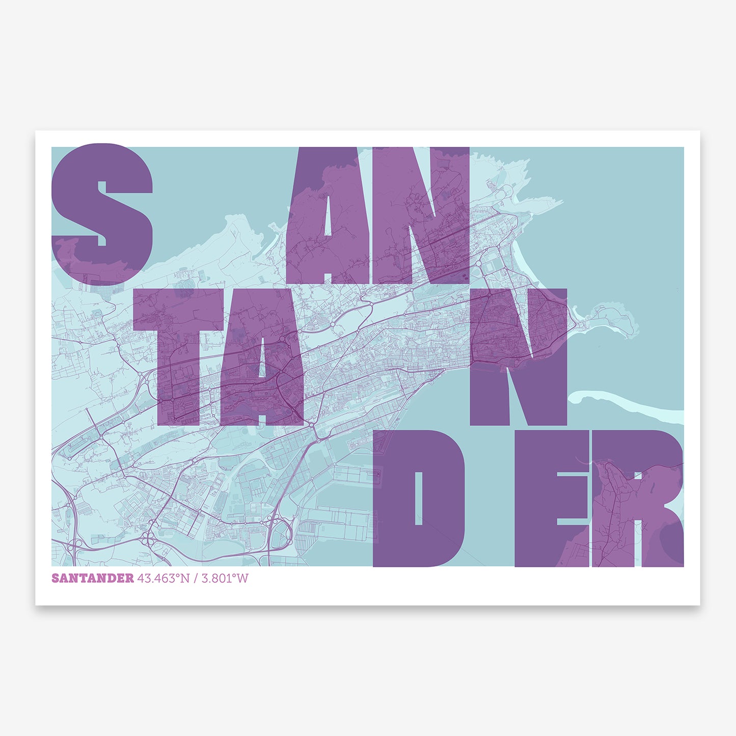 Santander Map V08 Shabby / No Frame / No