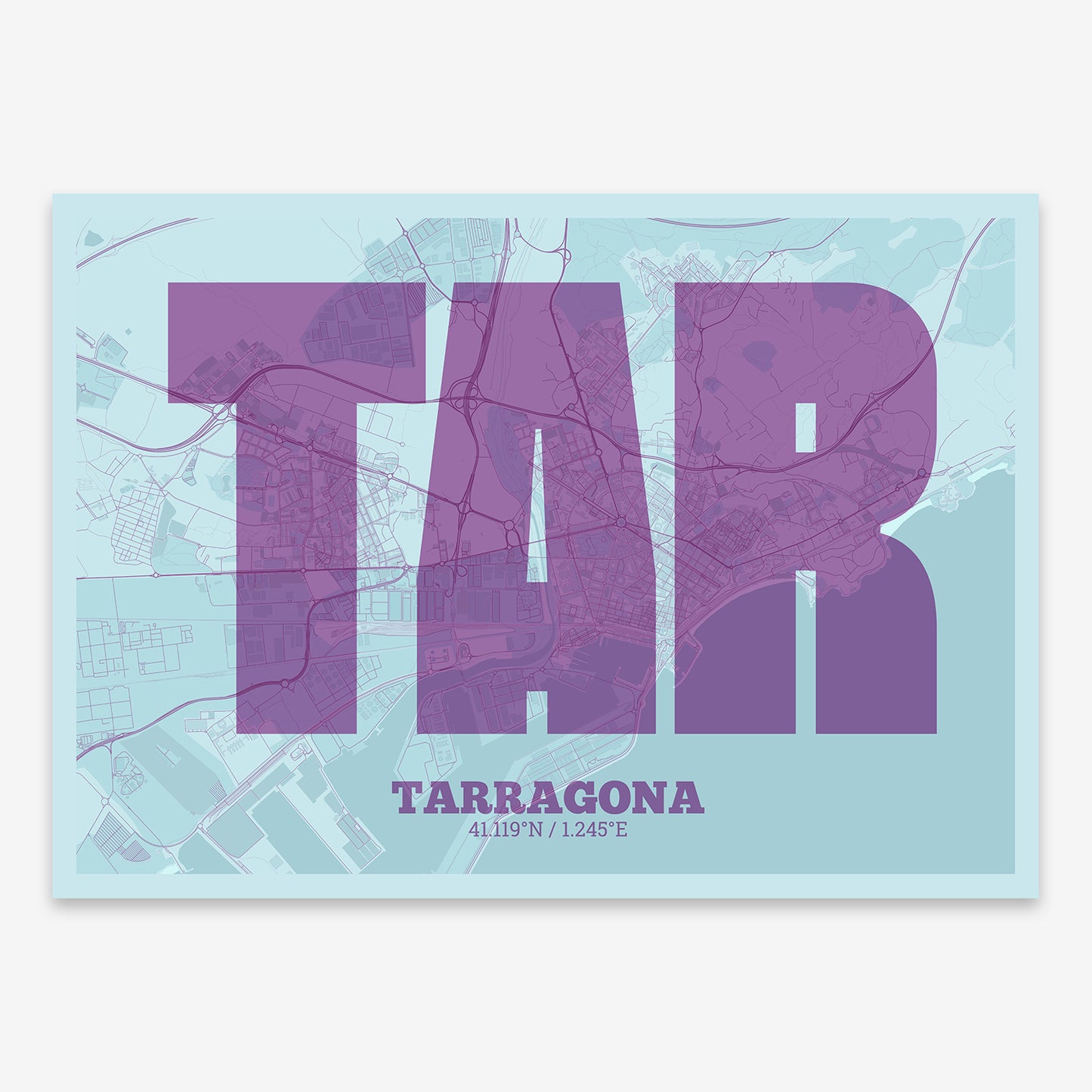 Tarragona Map V02 Shabby / No Frame / No