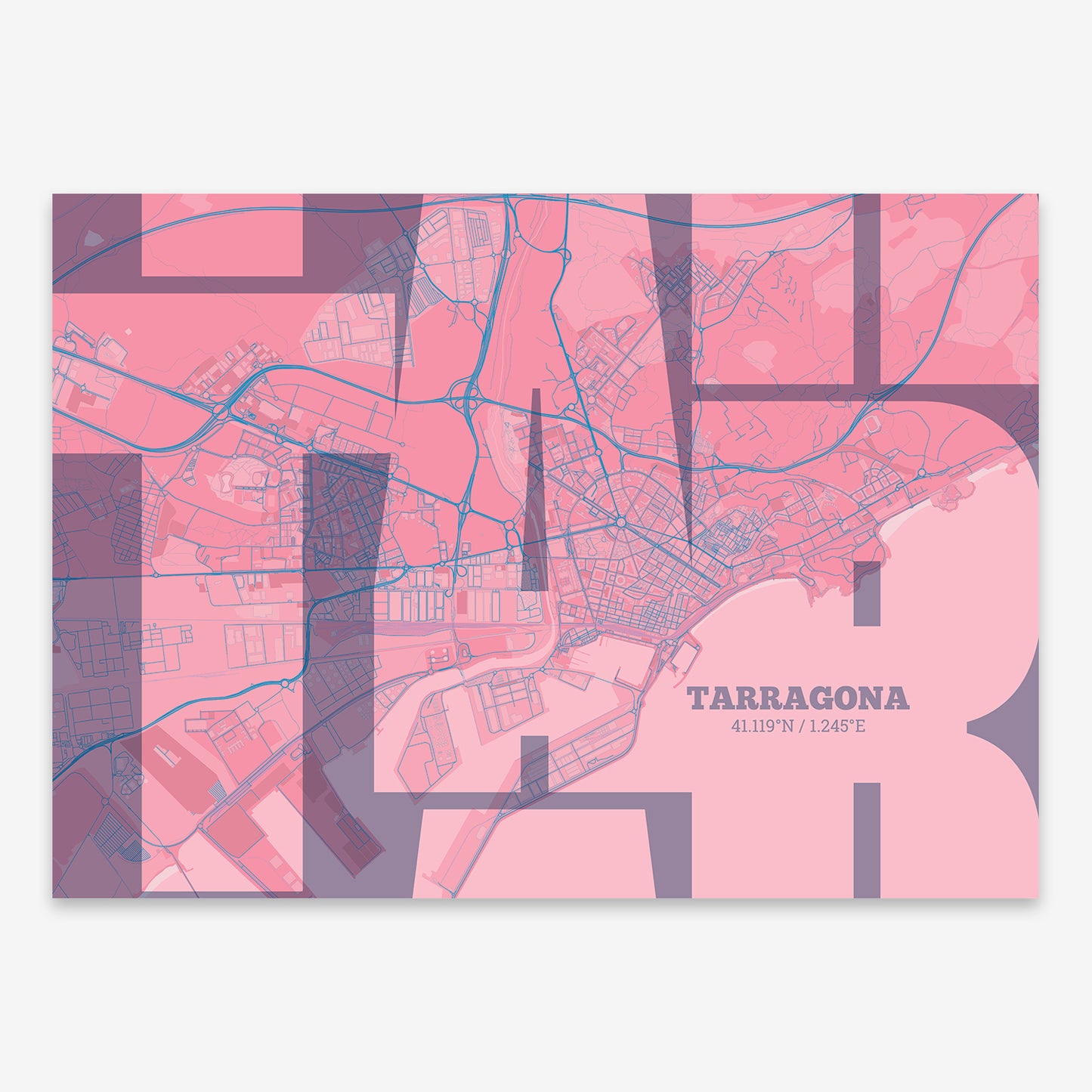 Tarragona Map V03 Tuscan / No Frame / No