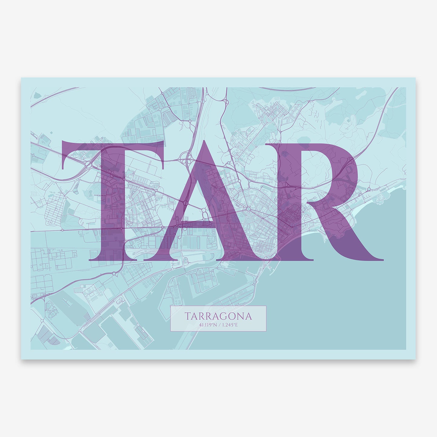 Tarragona Map V06 Shabby / No Frame / No