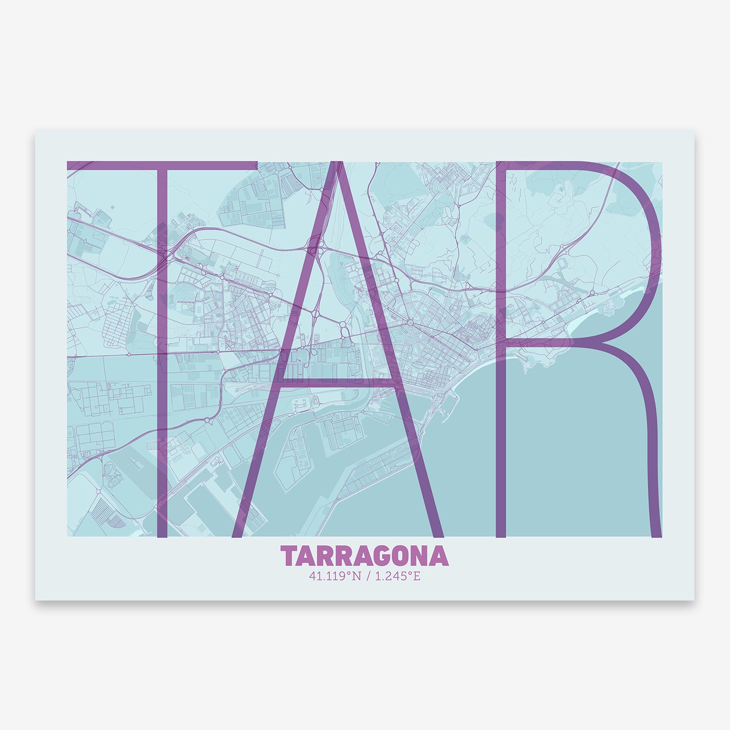 Tarragona Map V07 Shabby / No Frame / No