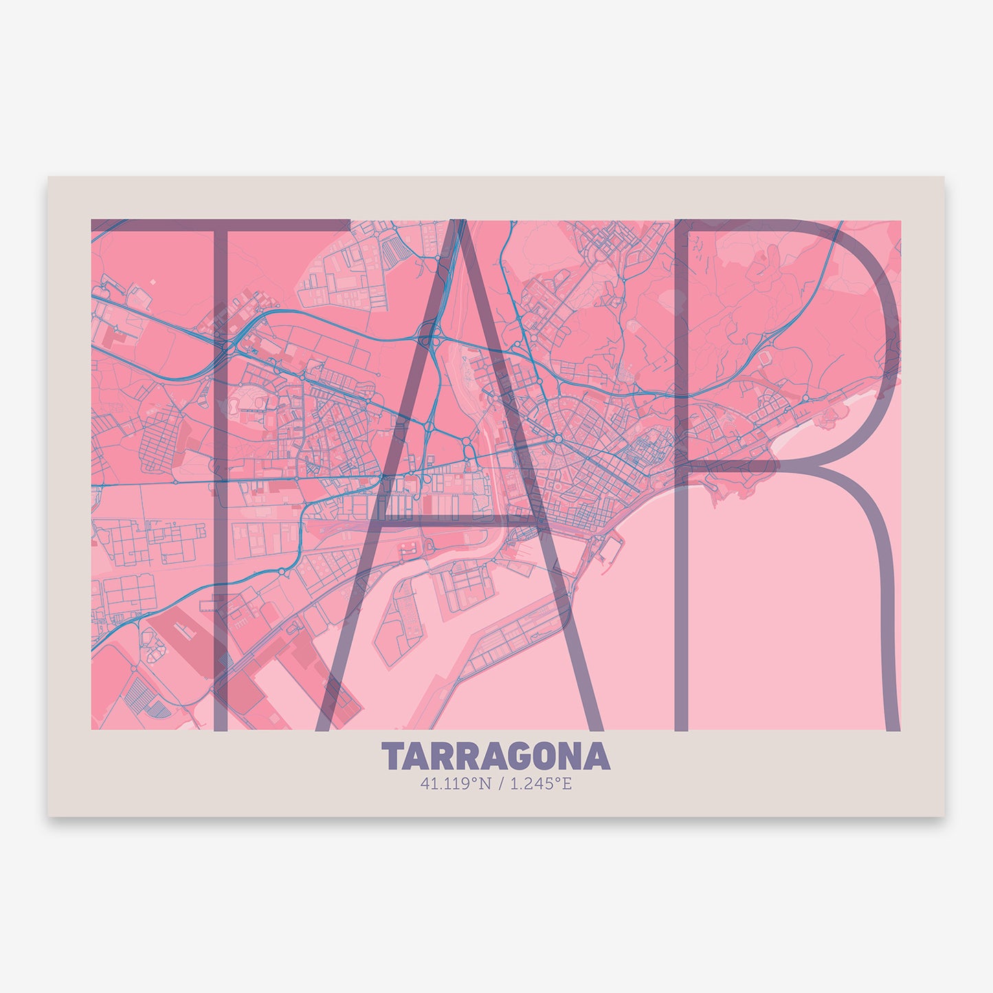 Tarragona Map V07 Tuscan / No Frame / No