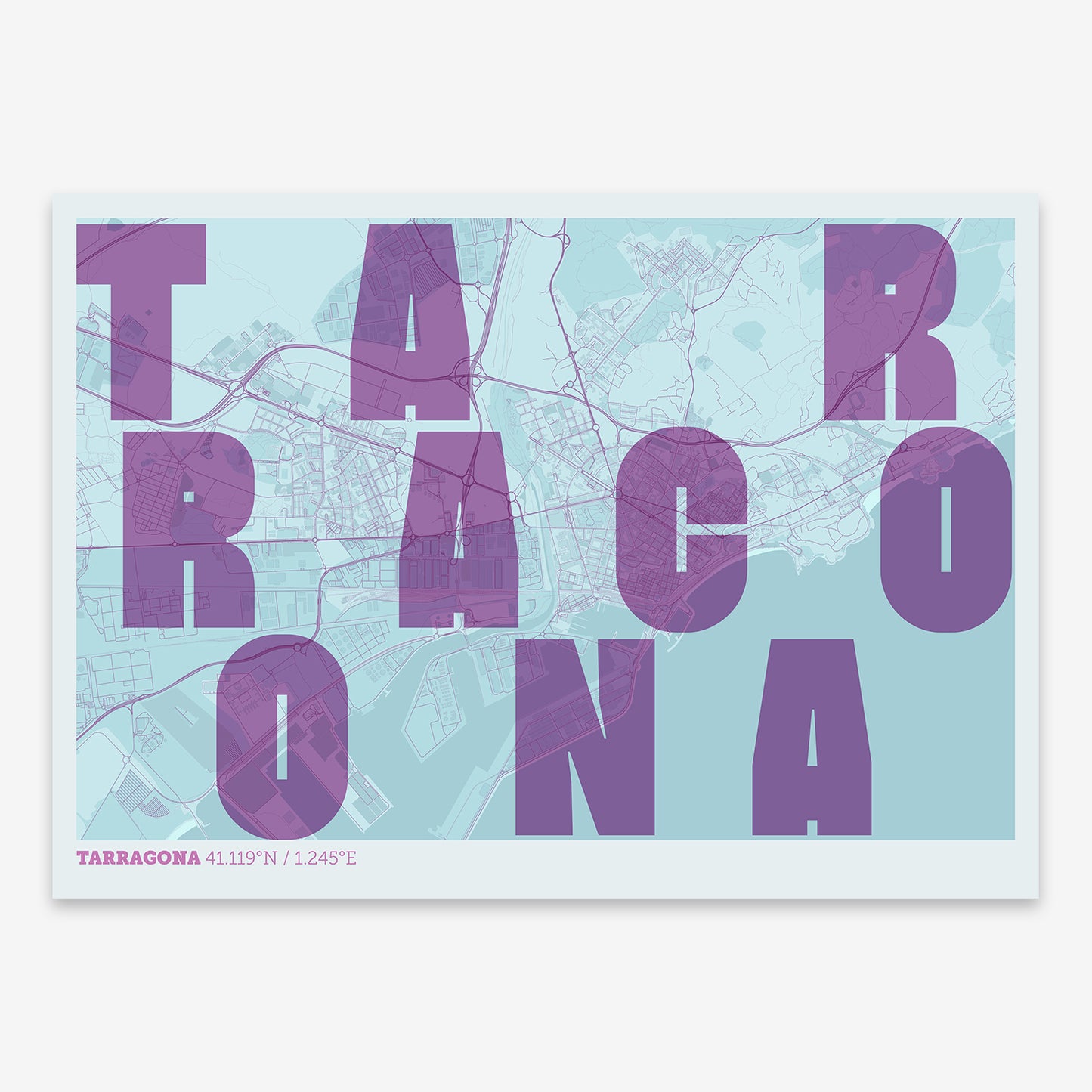 Tarragona Map V08 Shabby / No Frame / No