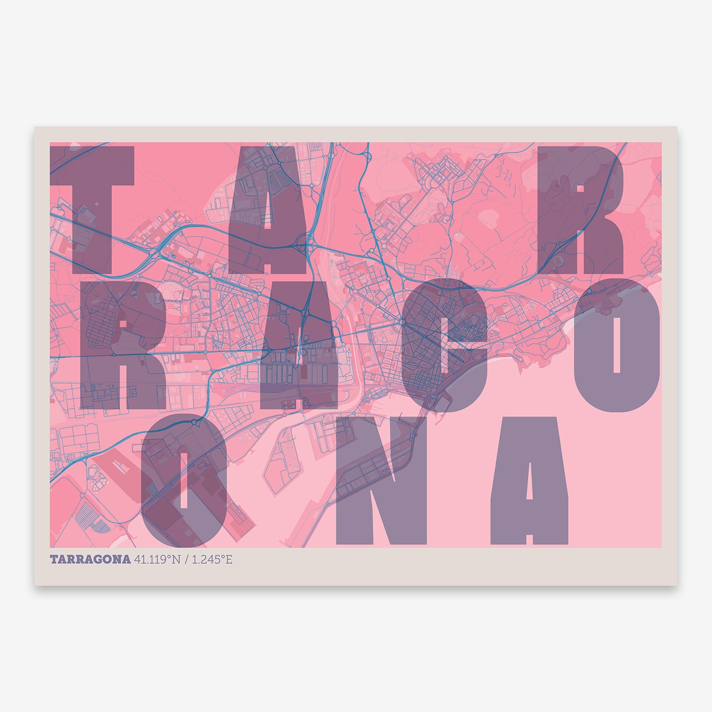 Tarragona Map V08 Tuscan / No Frame / No