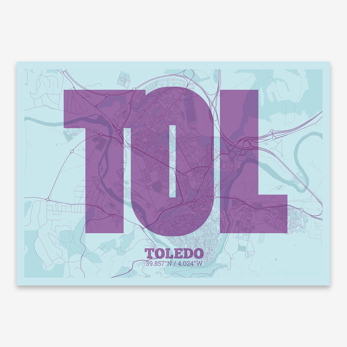 Toledo Map V02 Shabby / No Frame / No