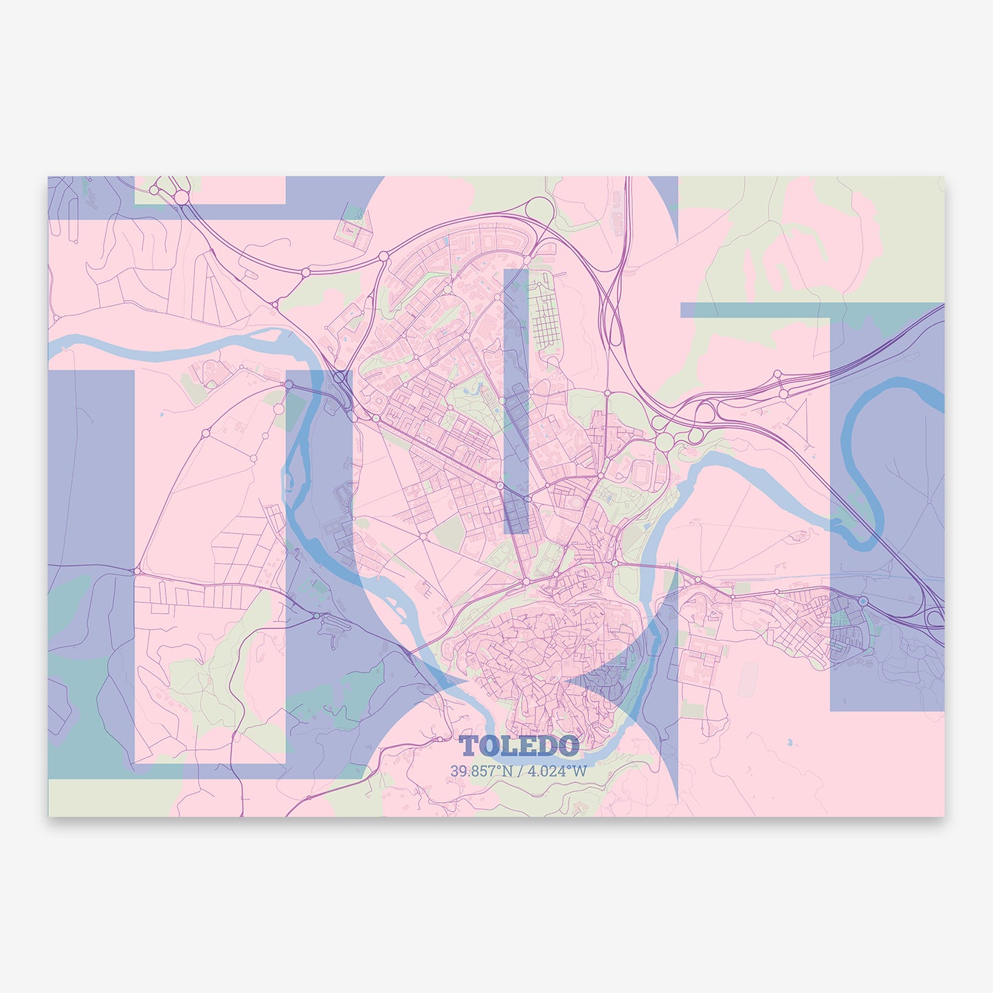 Toledo Map V03 Nursery / Frame / No