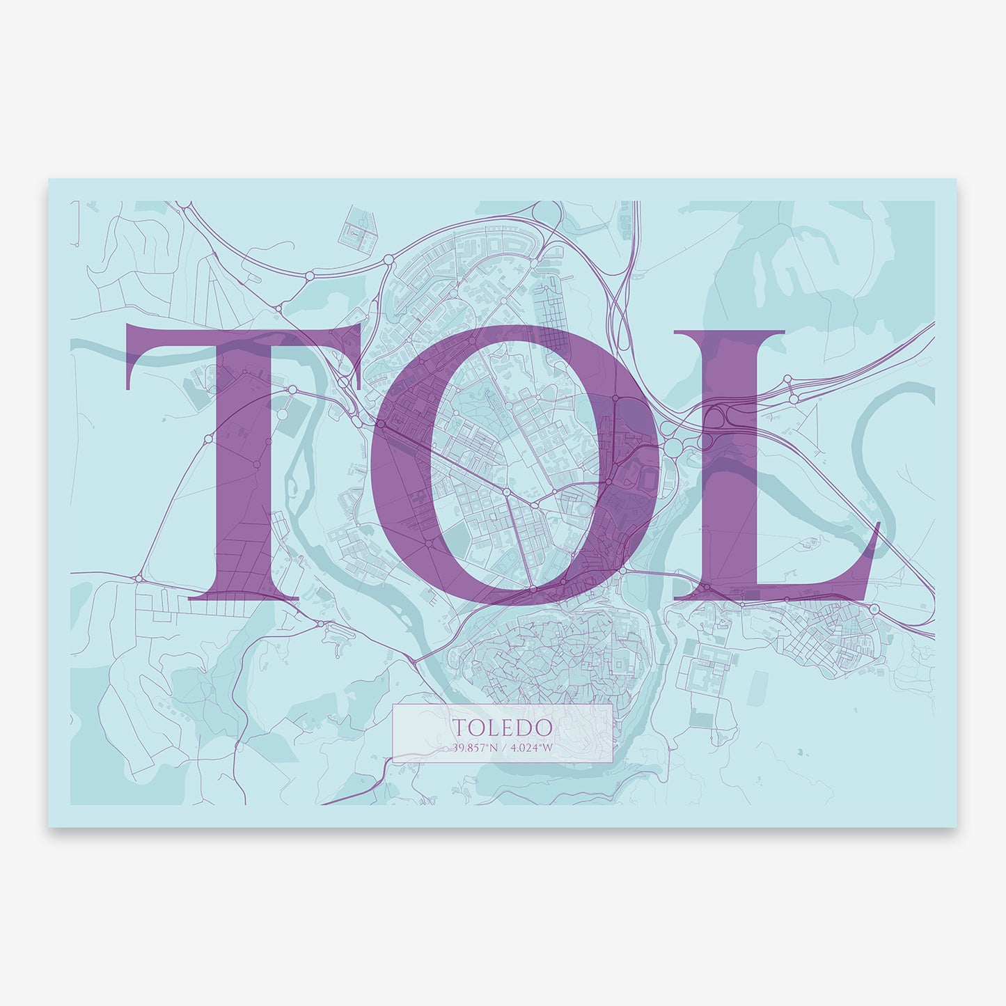 Toledo Map V06 Shabby / No Frame / No