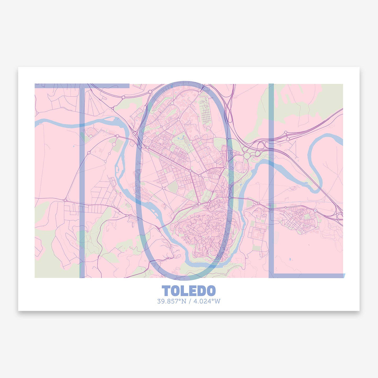 Toledo Map V07 Nursery / No Frame / No