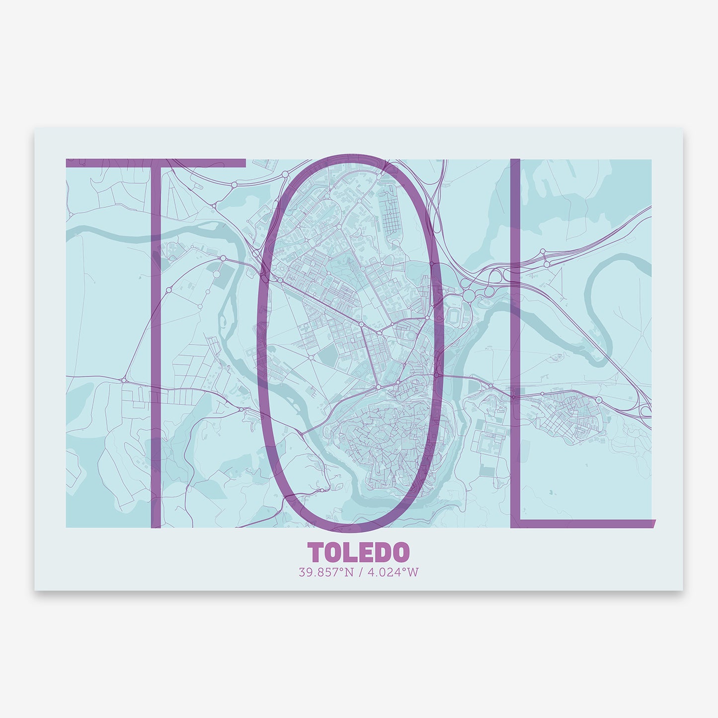 Toledo Map V07 Shabby / No Frame / No