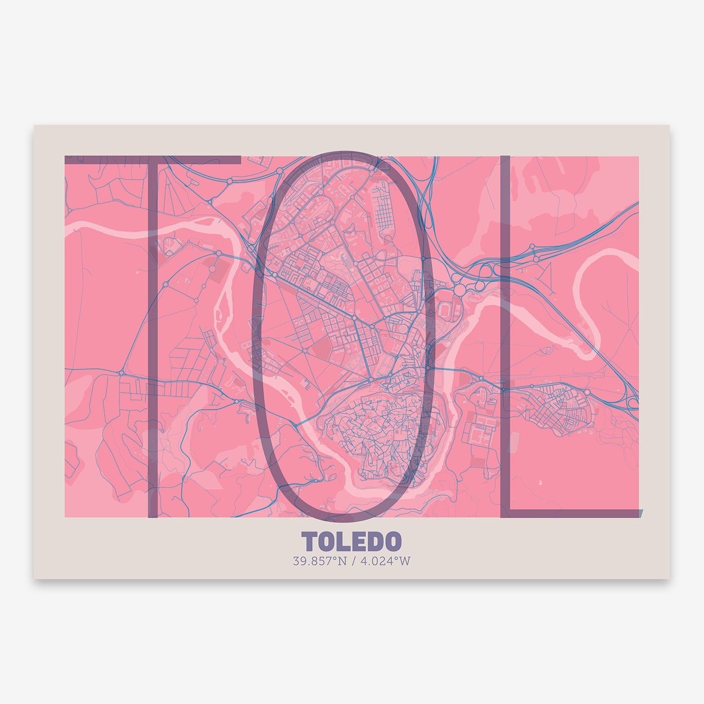 Toledo Map V07 Tuscan / No Frame / No