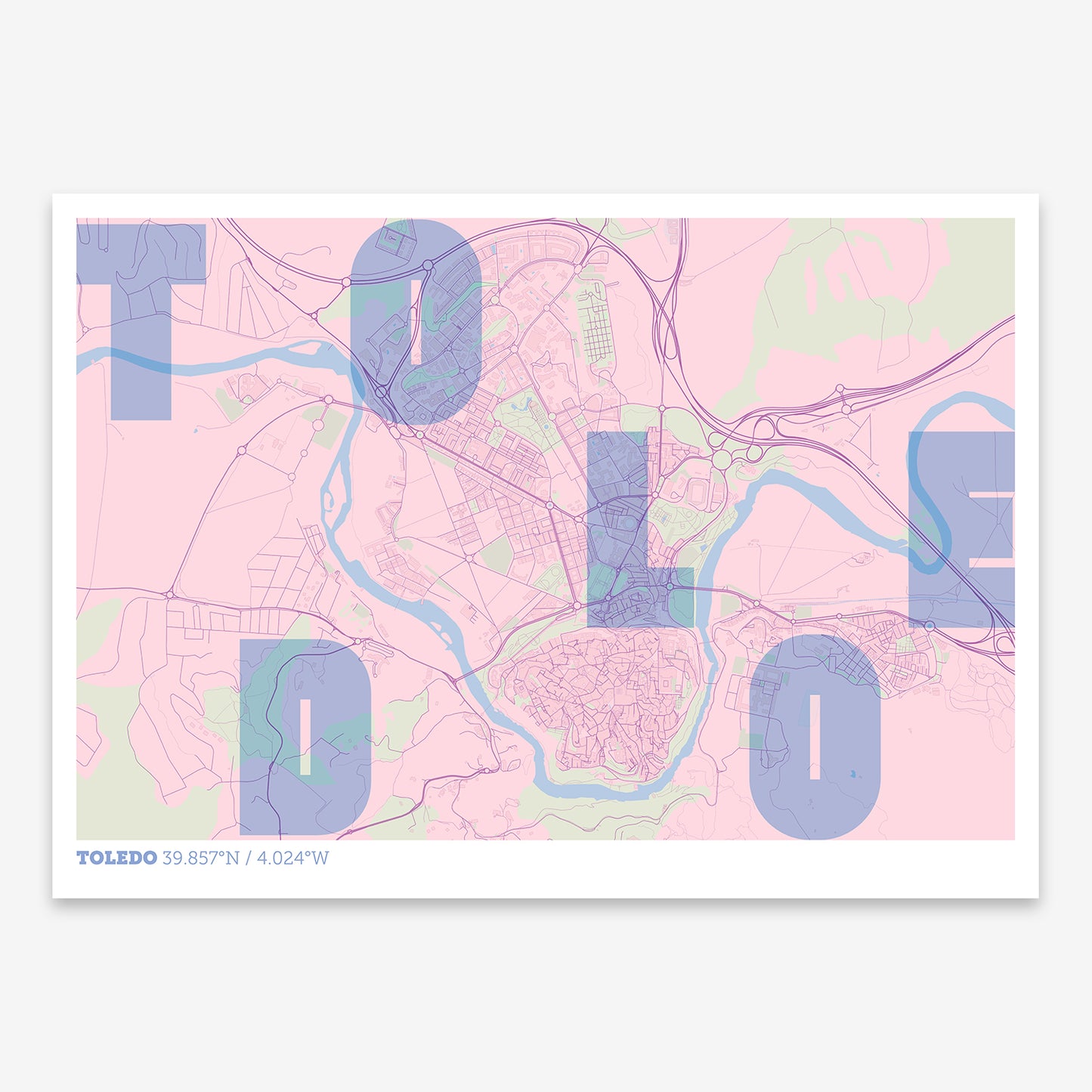 Toledo Map V08 Nursery / Frame / No