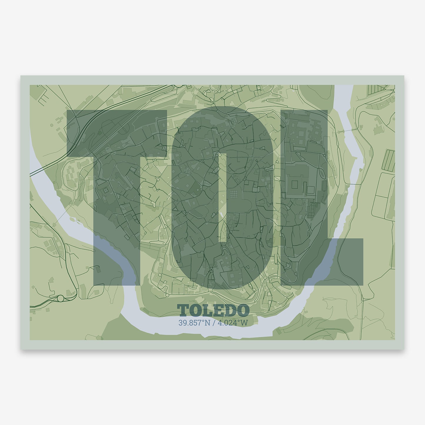 Toledo Downtown Map V02 Kyoto / No Frame / No