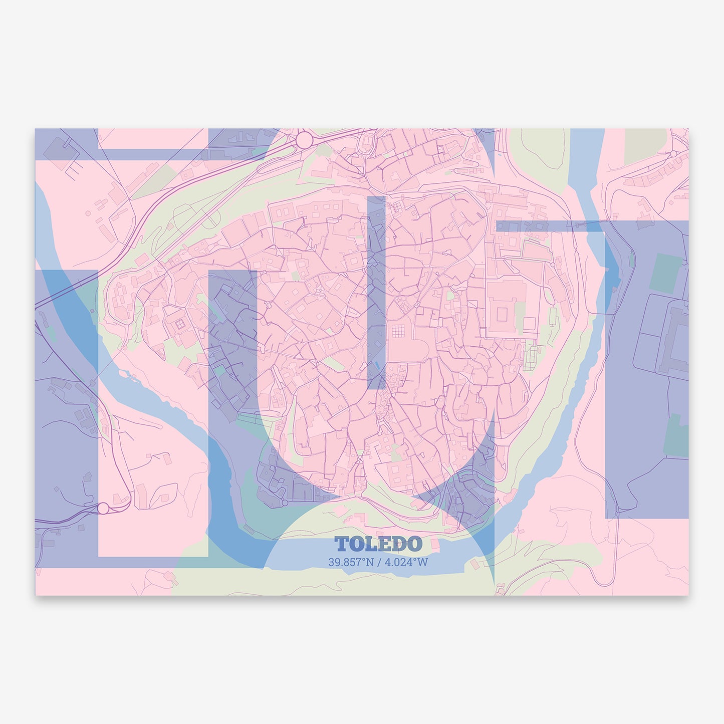 Toledo Downtown Map V03 Nursery / No Frame / No