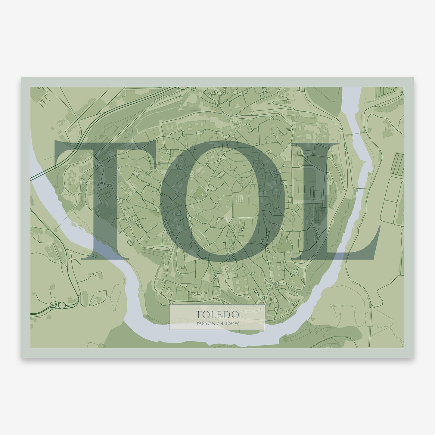 Toledo Downtown Map V06 Kyoto / No Frame / No