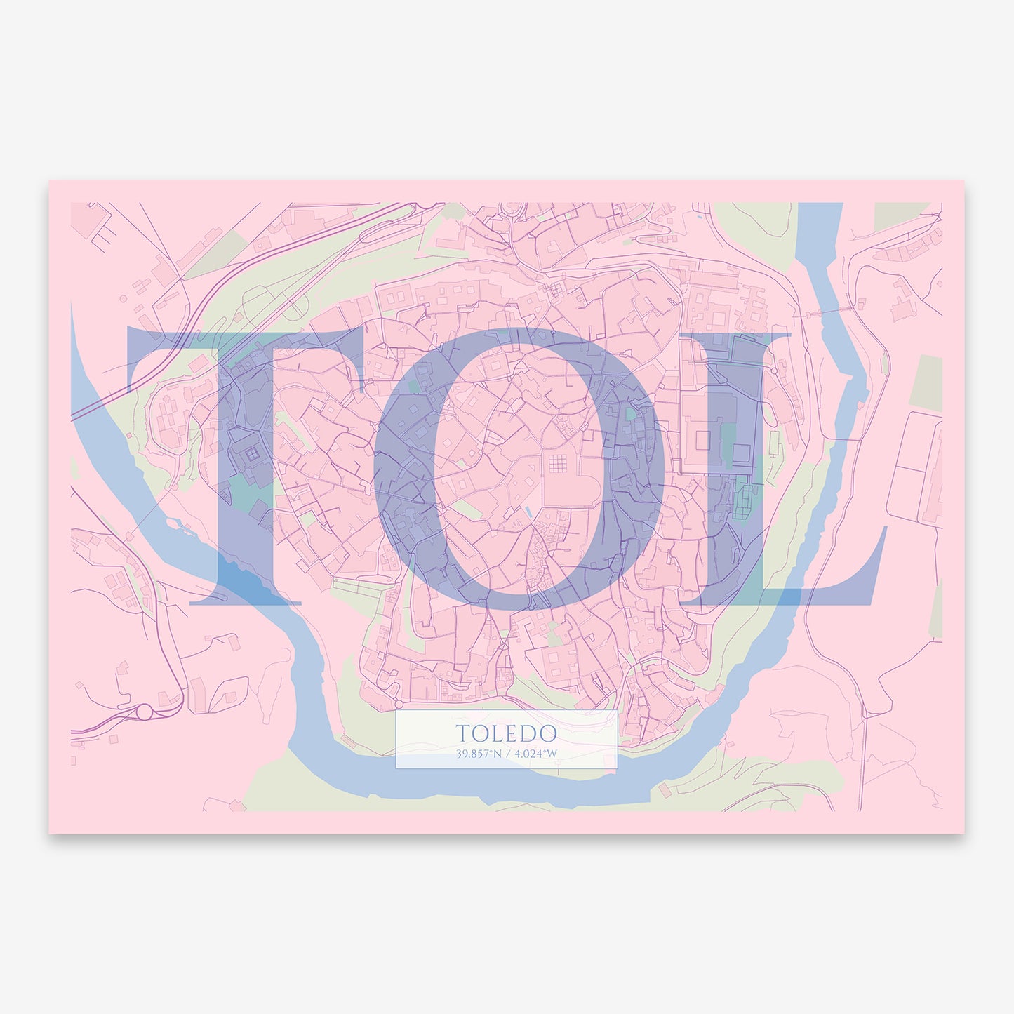 Toledo Downtown Map V06 Nursery / Frame / Yes