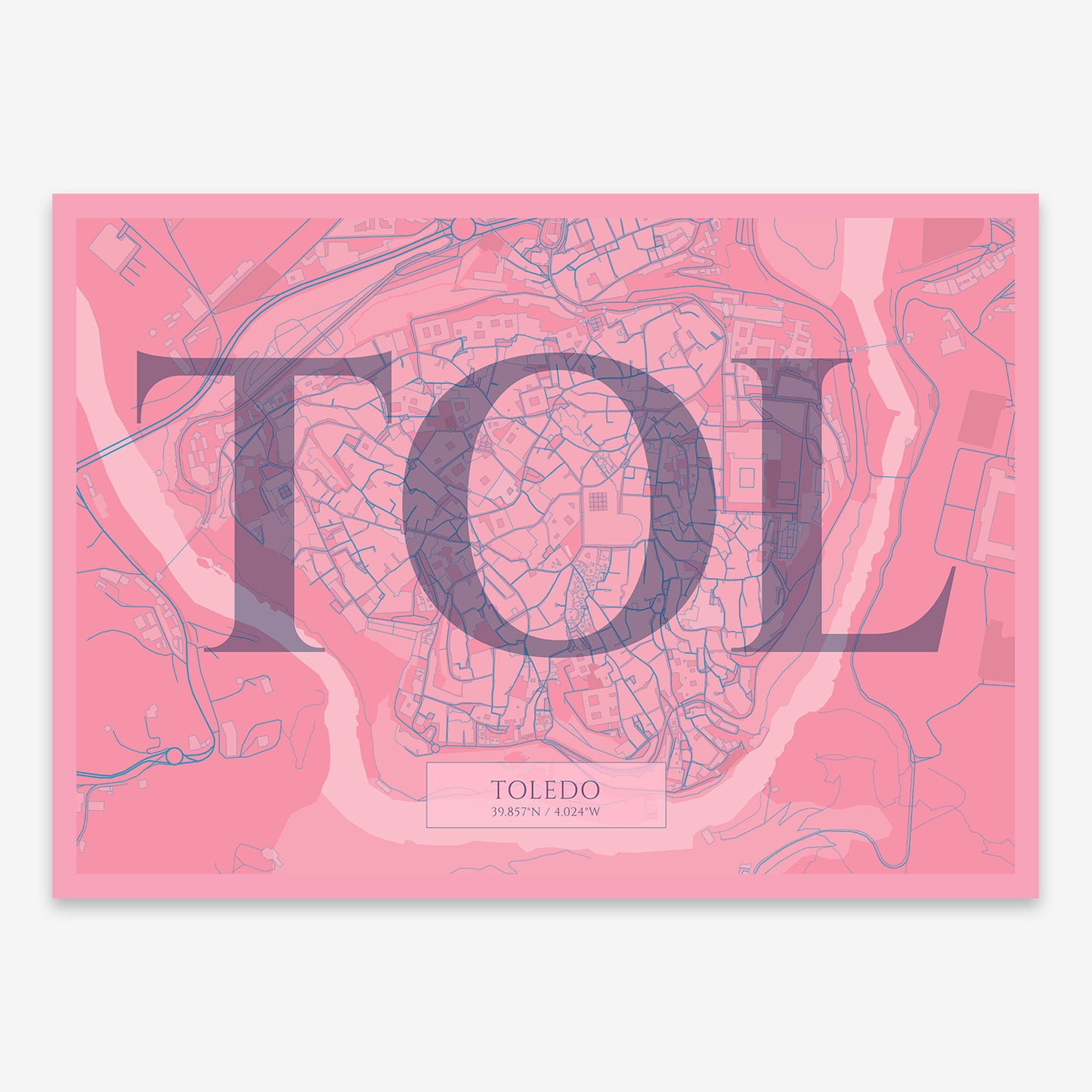 Toledo Downtown Map V06 Tuscan / Frame / Yes