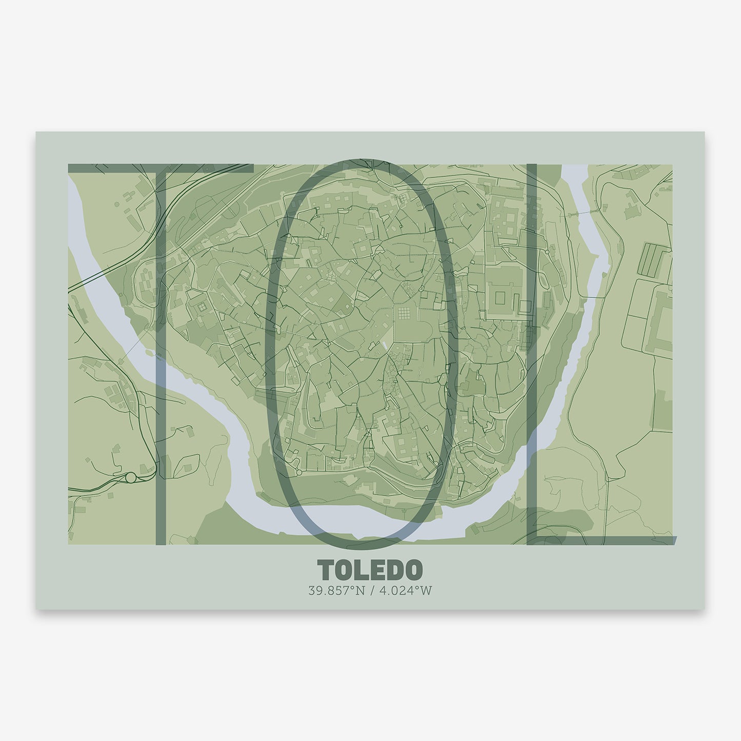 Toledo Downtown Map V07 Kyoto / No Frame / No