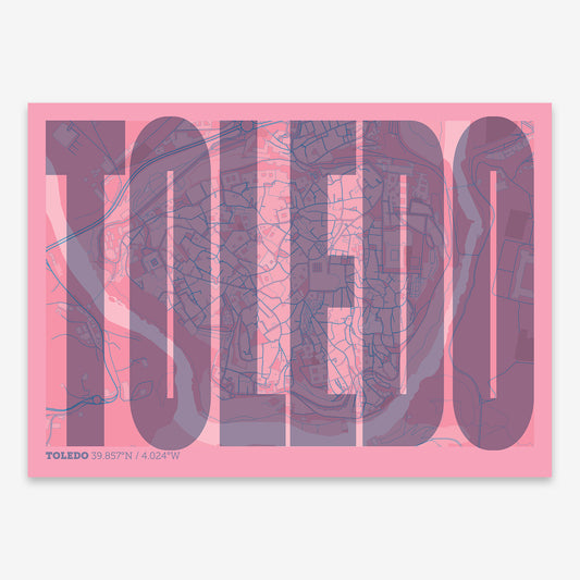 Toledo Downtown Map V09 Tuscan / Frame / Yes