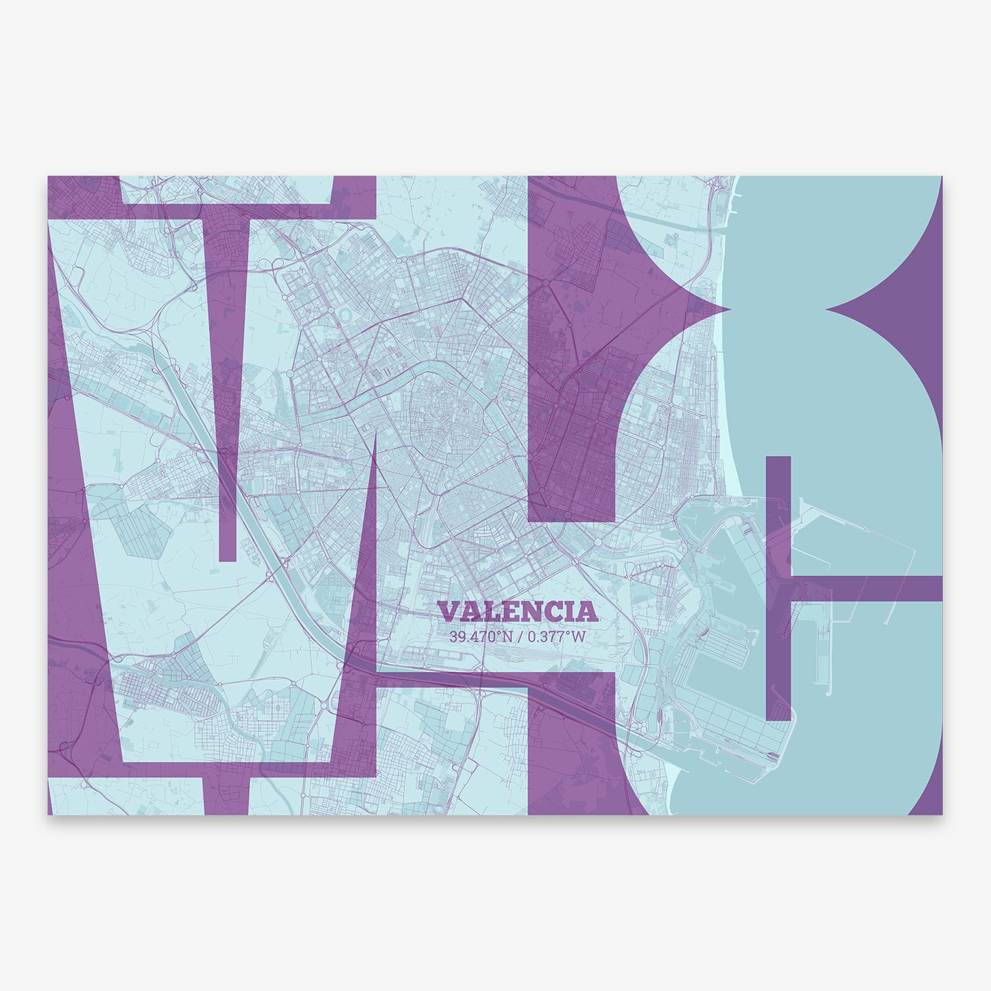 Valencia Map V03 Shabby / No Frame / No