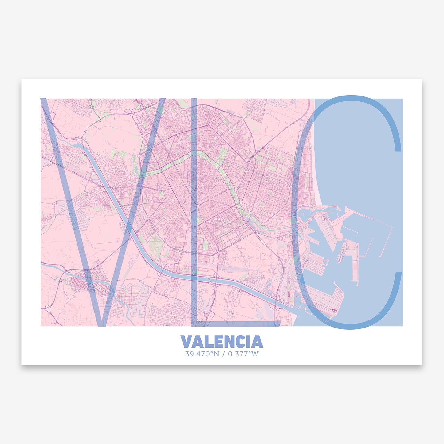 Valencia Map V07 Nursery / Frame / No