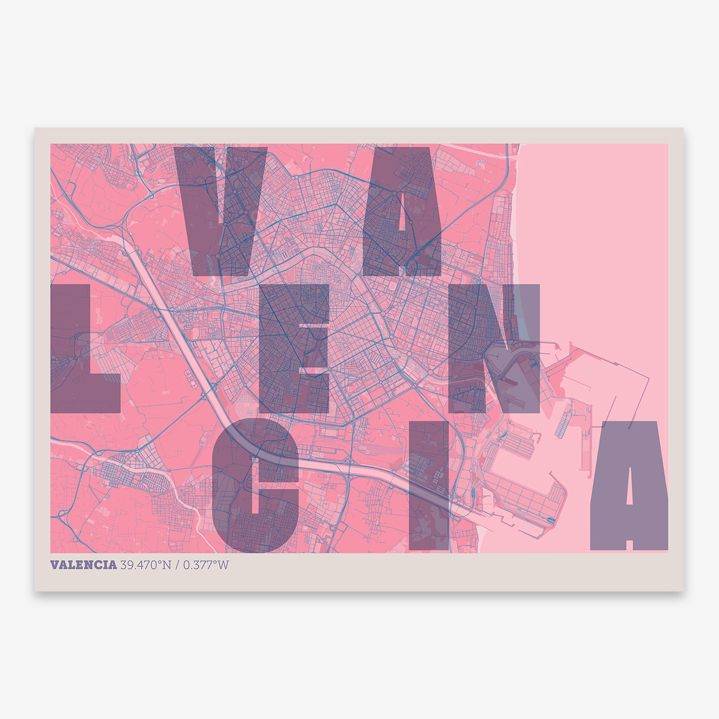 Valencia Map V08 Tuscan / Frame / No