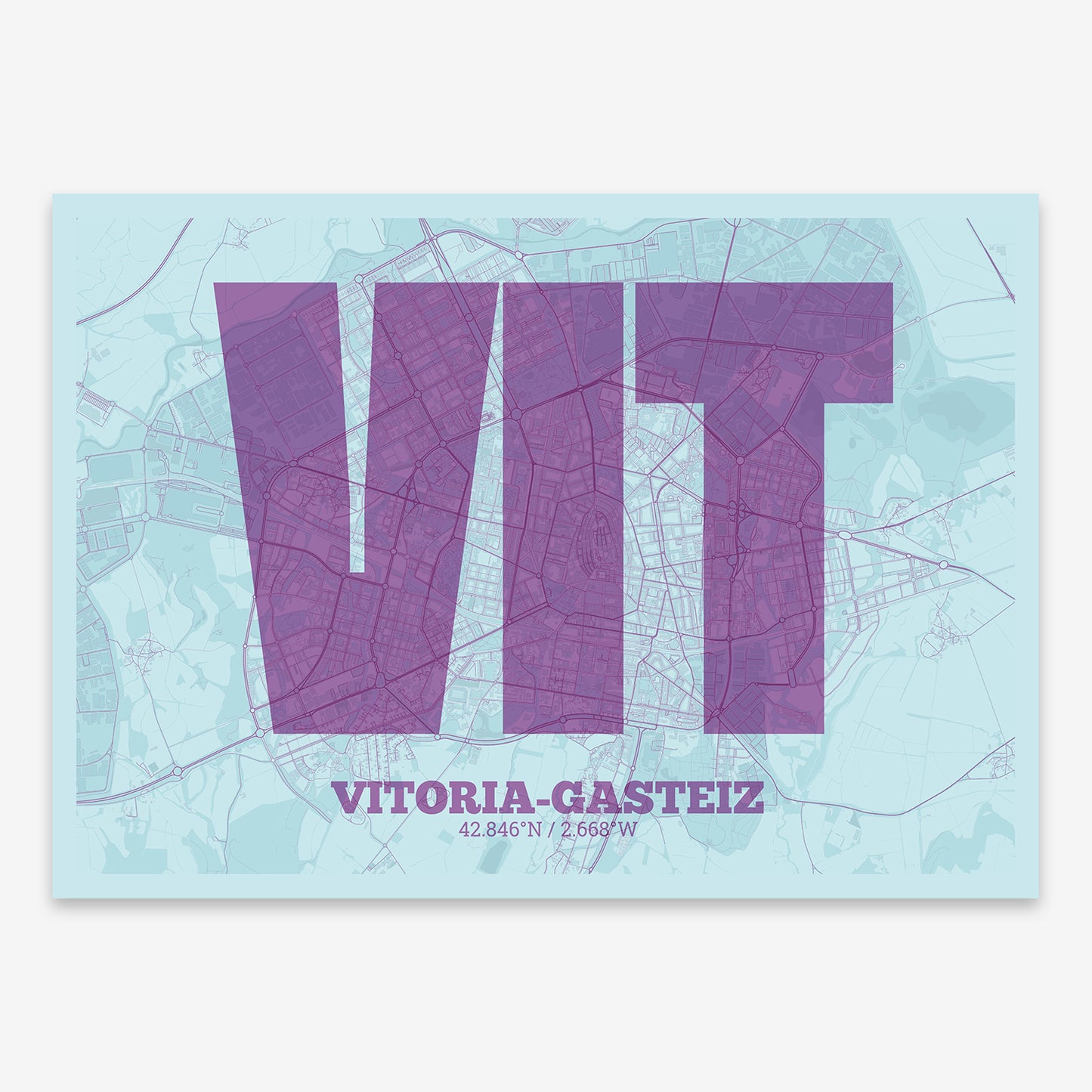 Vitoria-Gasteiz Map V02 Shabby / No Frame / Yes