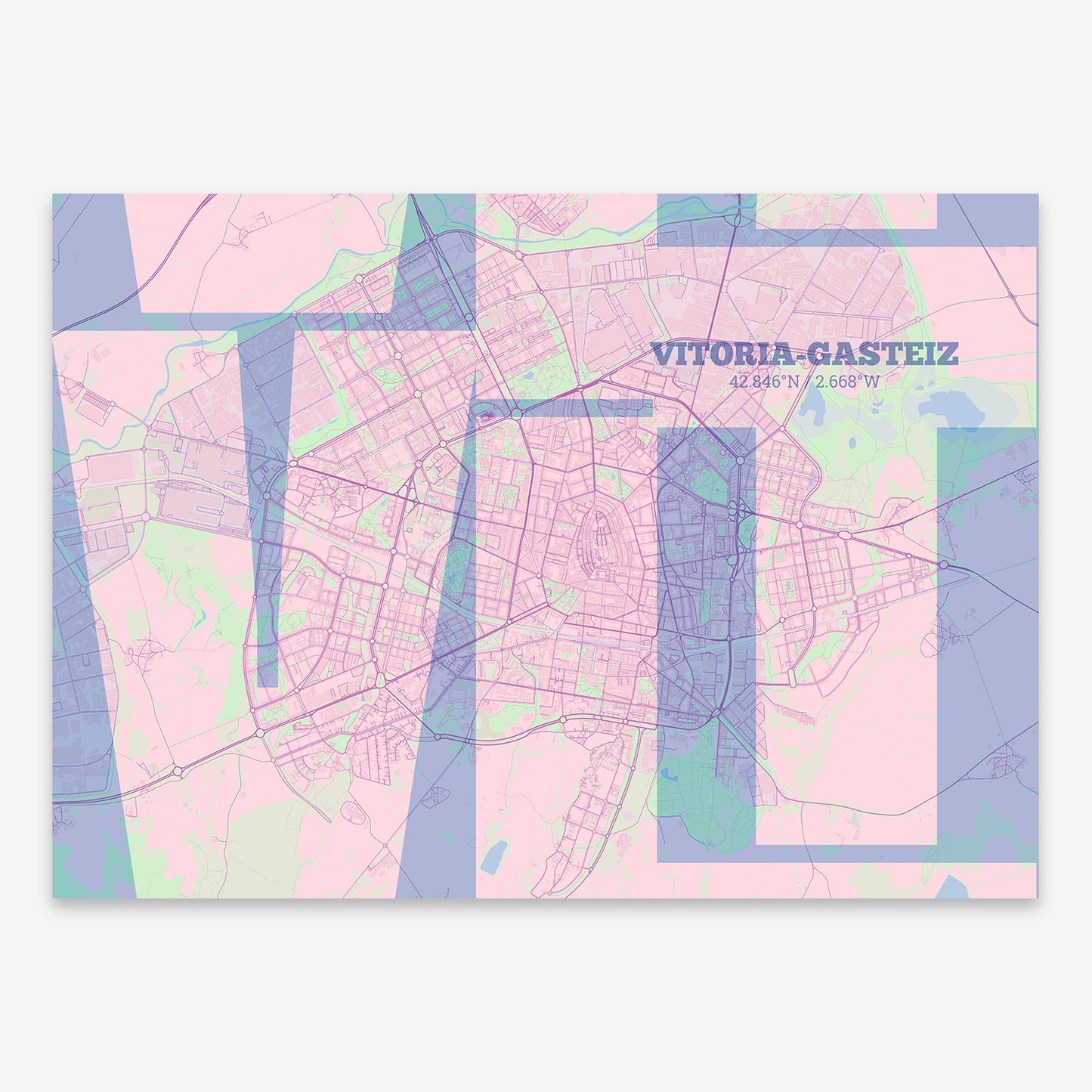 Vitoria-Gasteiz Map V03 Nursery / No Frame / No