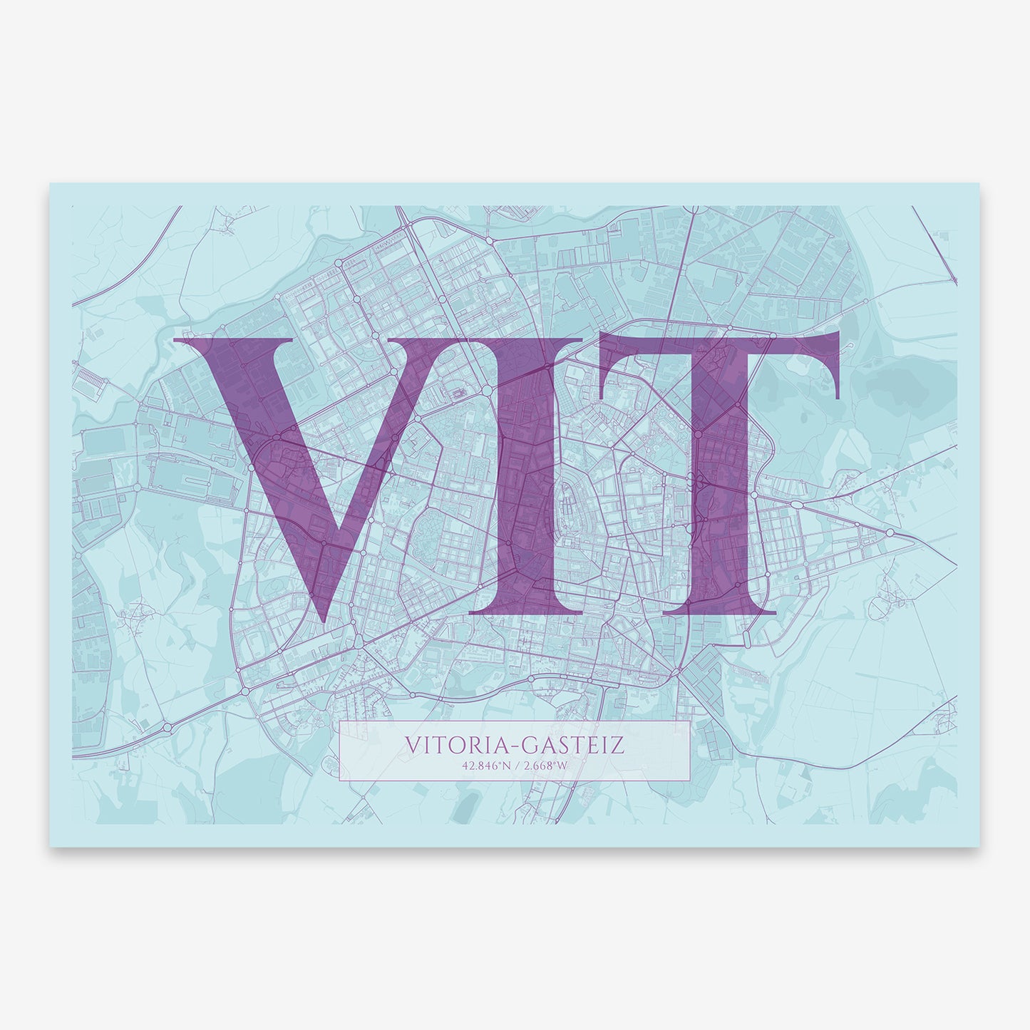 Vitoria-Gasteiz Map V06 Shabby / Frame / Yes