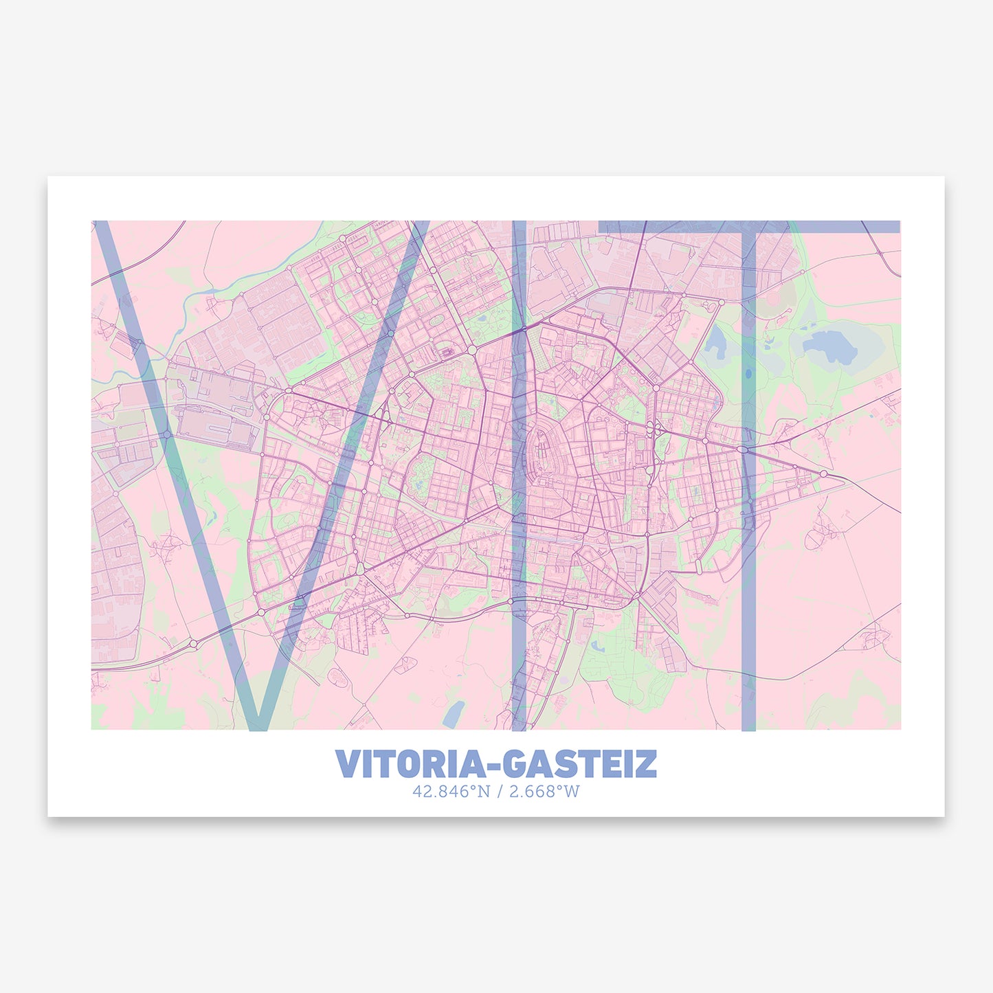 Vitoria-Gasteiz Map V07 Nursery / No Frame / No