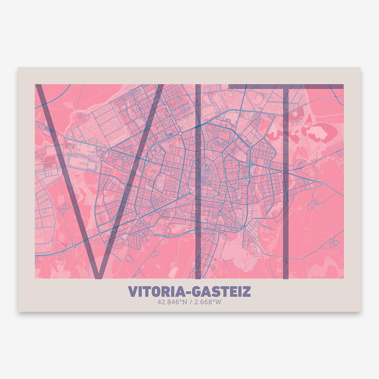 Vitoria-Gasteiz Map V07 Tuscan / No Frame / No