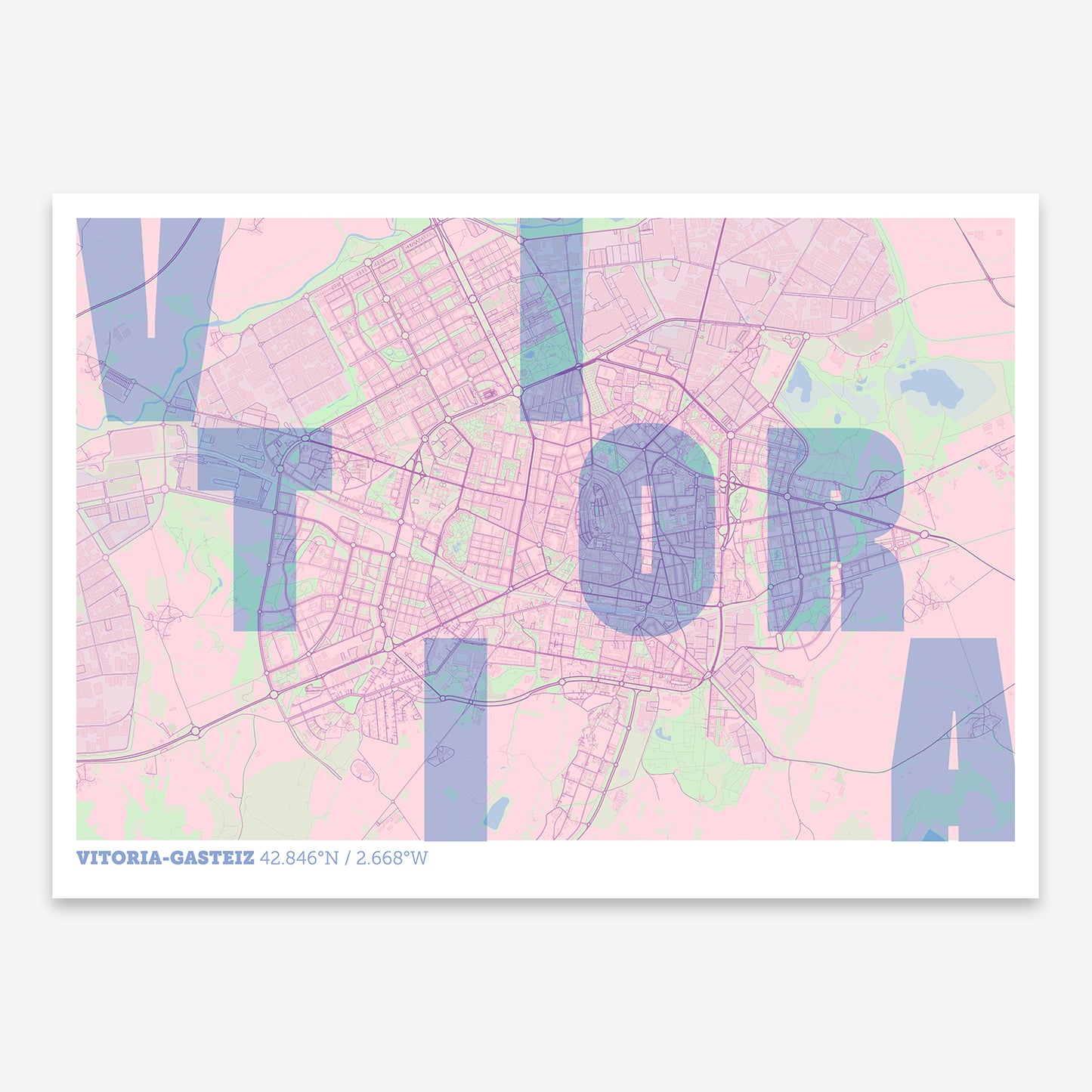 Vitoria-Gasteiz Map V08 Nursery / No Frame / No