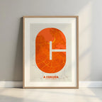 Lámina decorativa de A Coruña – Arte tipográfico moderno
