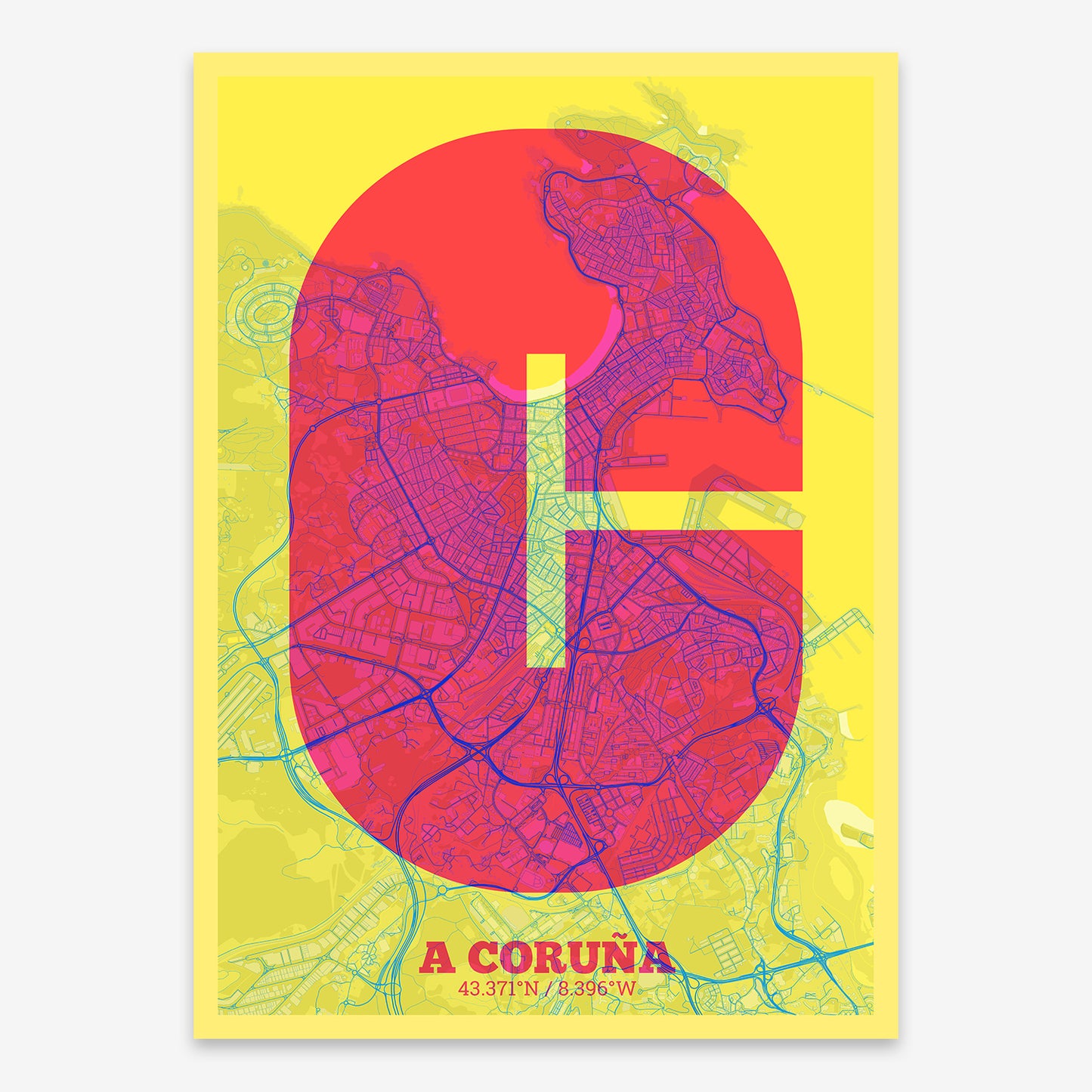 A Coruña Map V02 Miami / No Frame / No