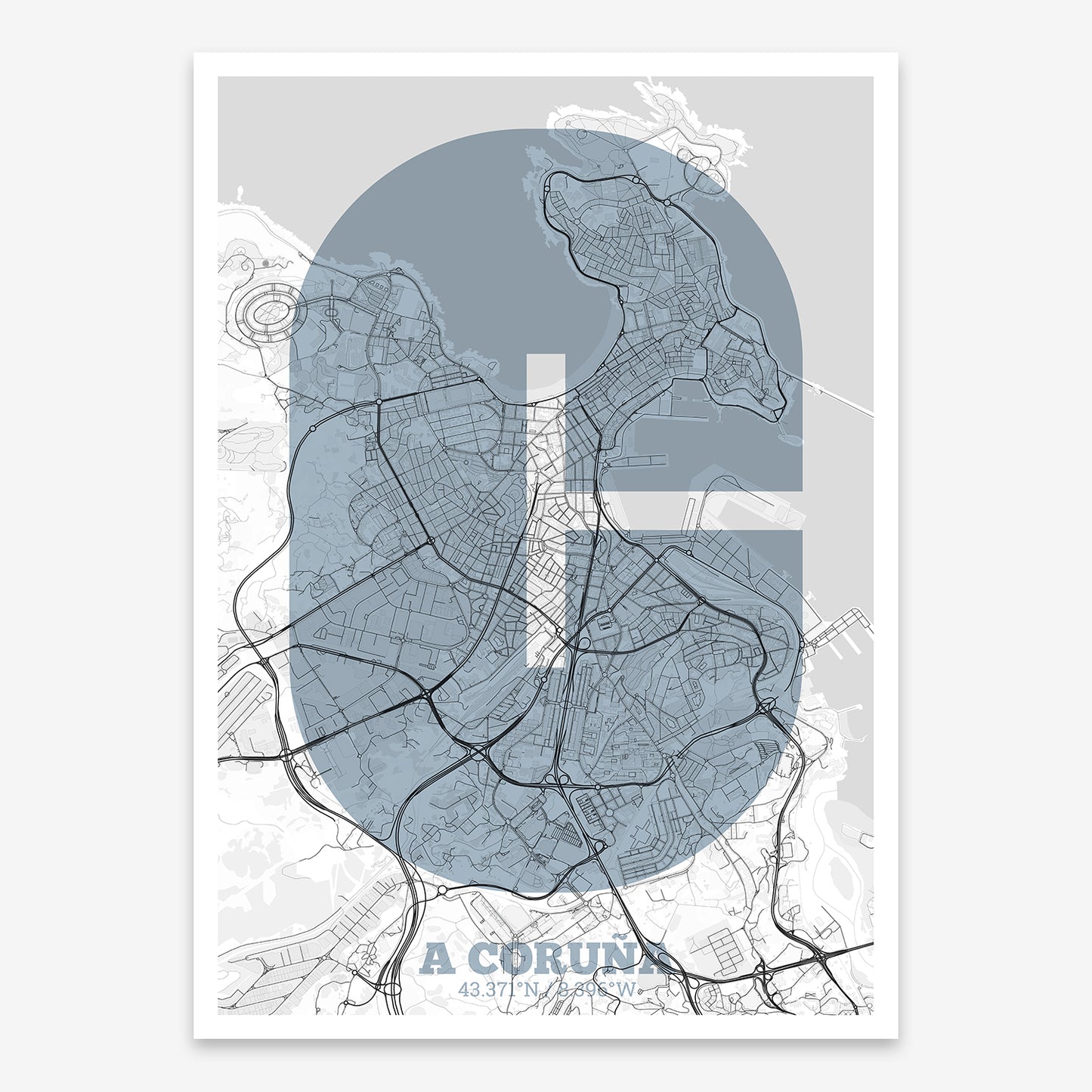 A Coruña Map V02 Urban / No Frame / No