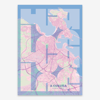 A Coruña Map V03 Nursery / No Frame / No