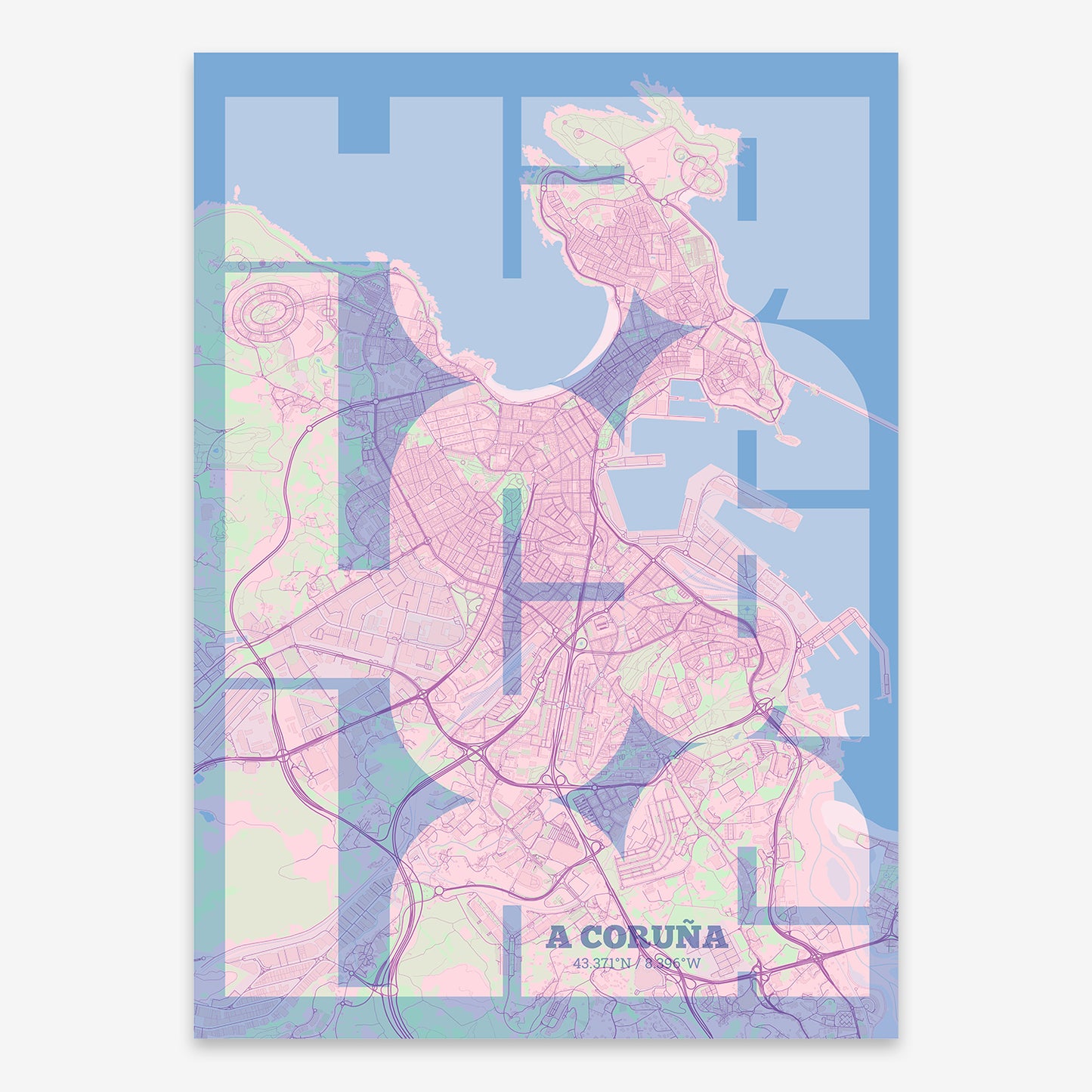 A Coruña Map V03 Nursery / Frame / Yes