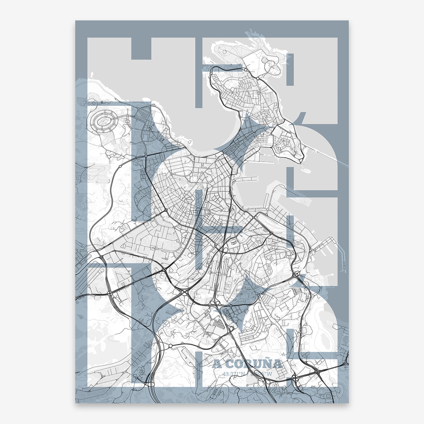 A Coruña Map V03 Urban / No Frame / No