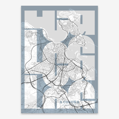 A Coruña Map V03 Urban / Frame / No