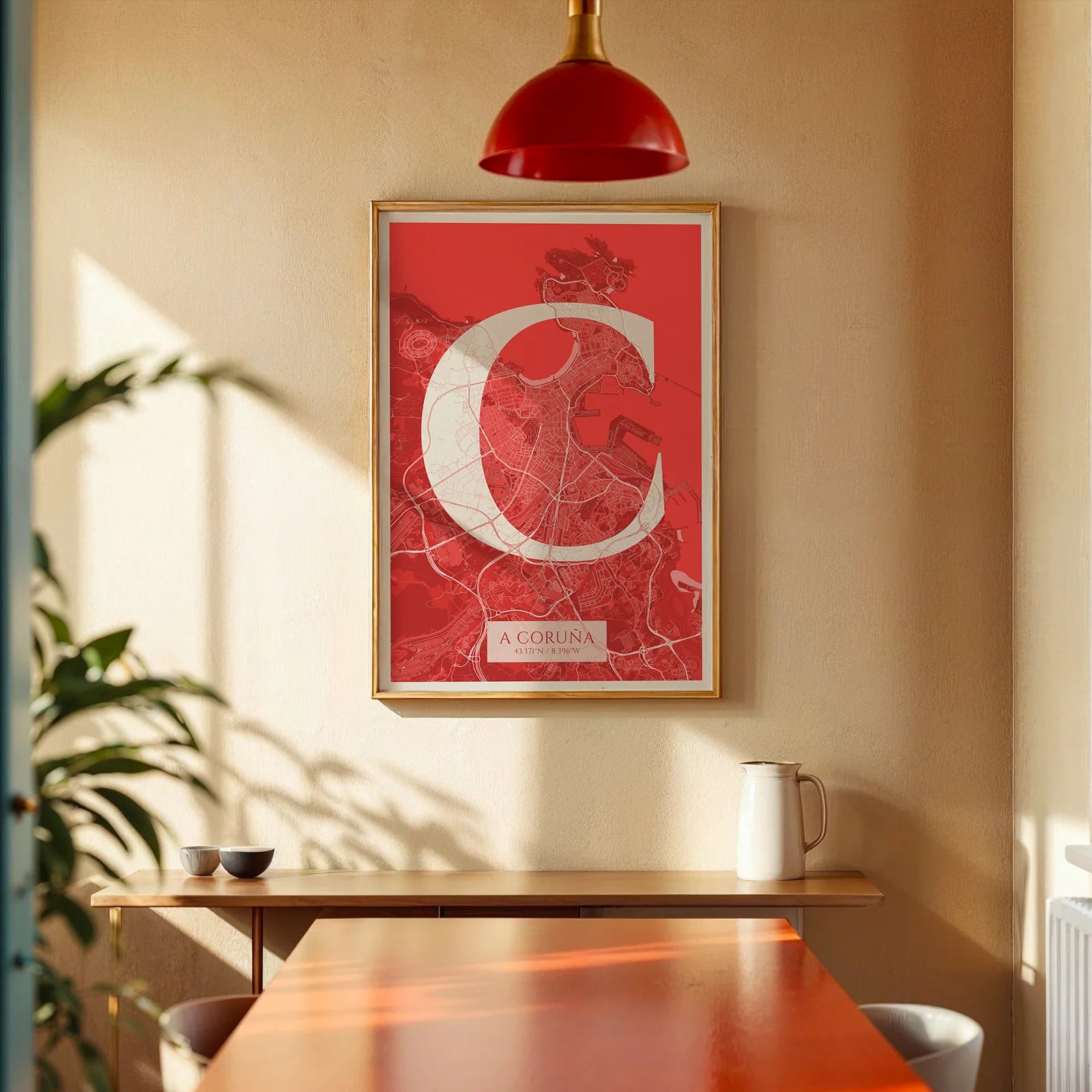 Lámina elegante de A Coruña – Póster minimalista y sofisticado