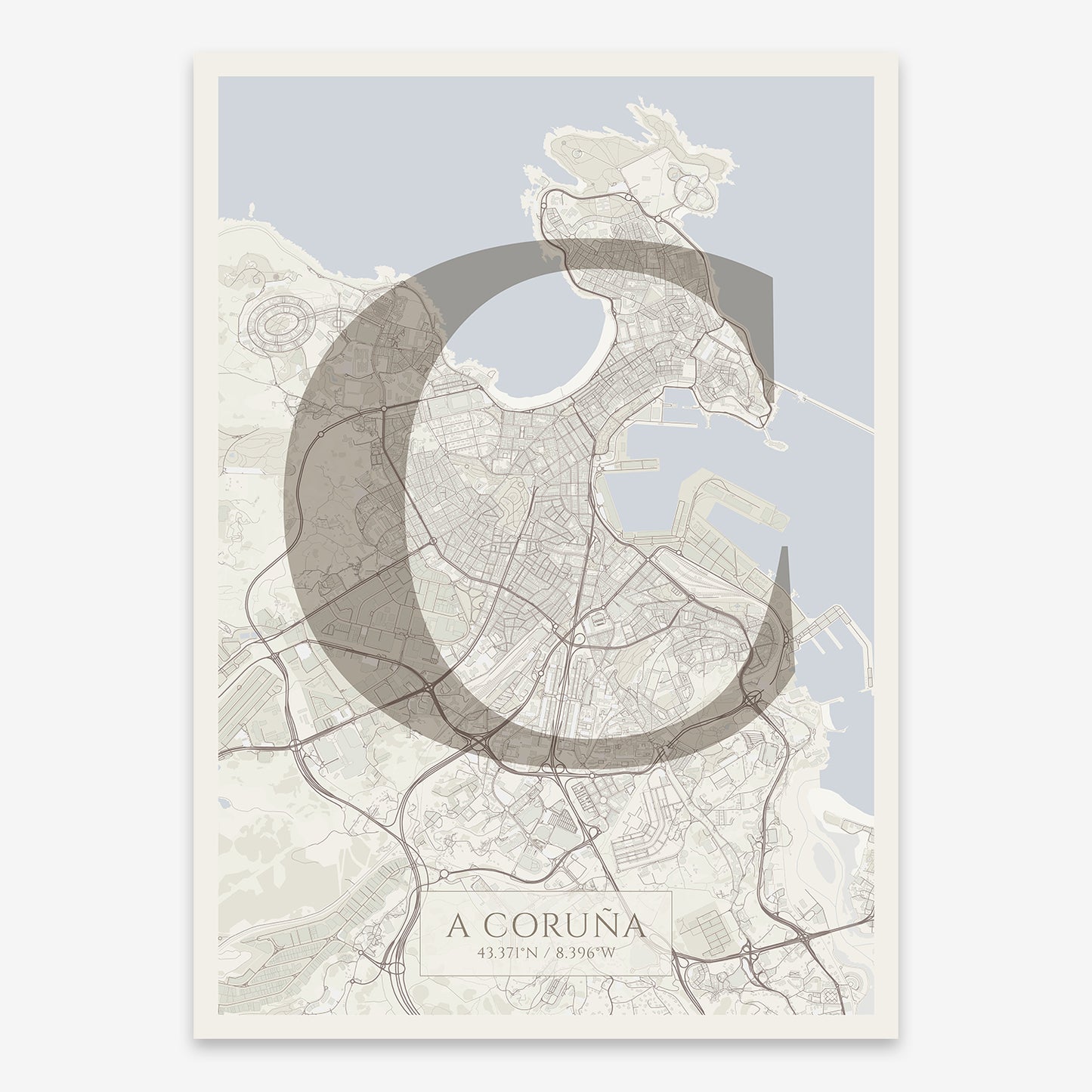 A Coruña Map V06 Rustic / No Frame / No