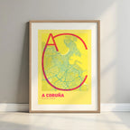 Decorative poster of A Coruña – Ultra-thin typographic art
