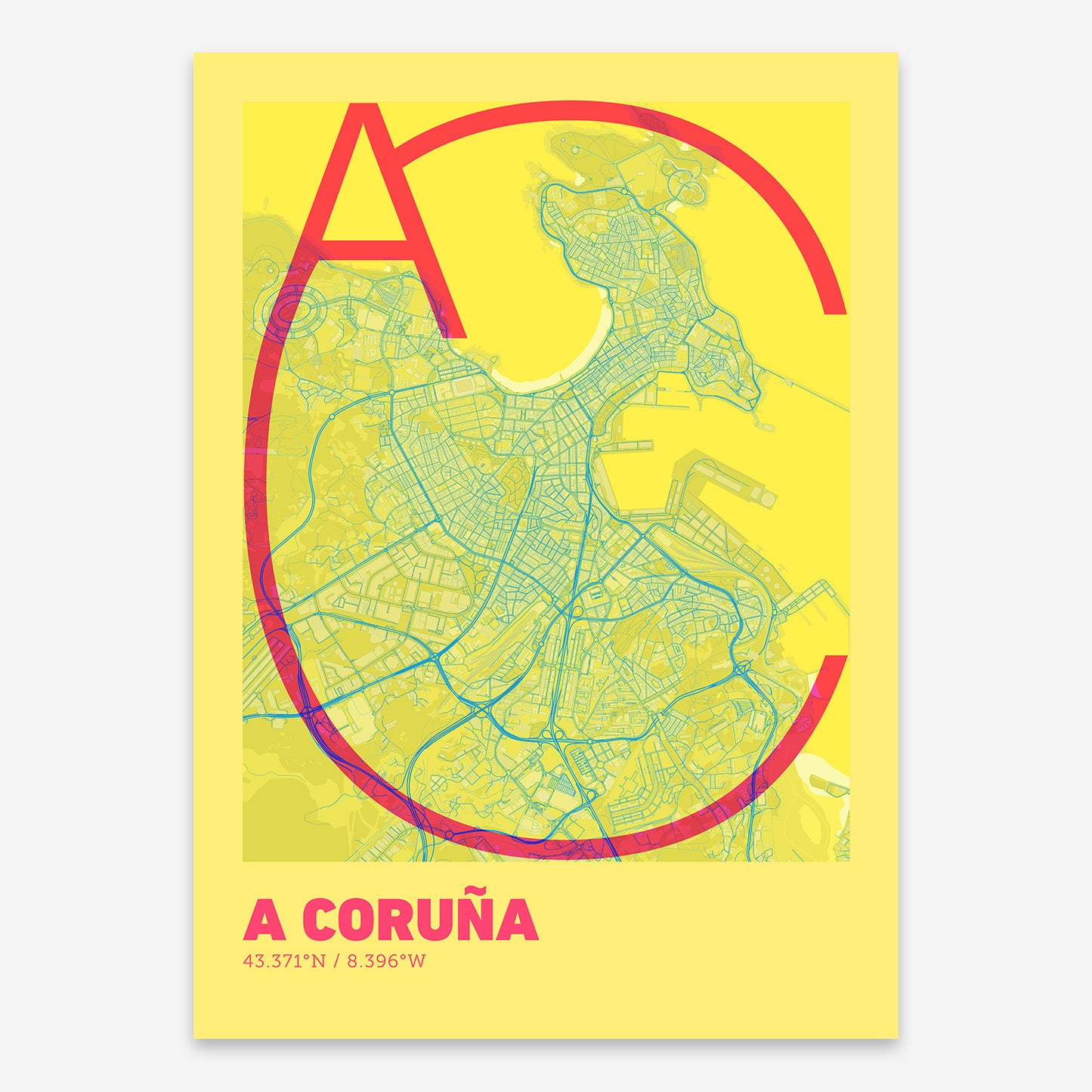 A Coruña Map V07 Miami / No Frame / Yes