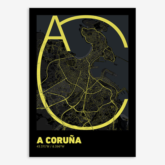 A Coruña Map V07 night