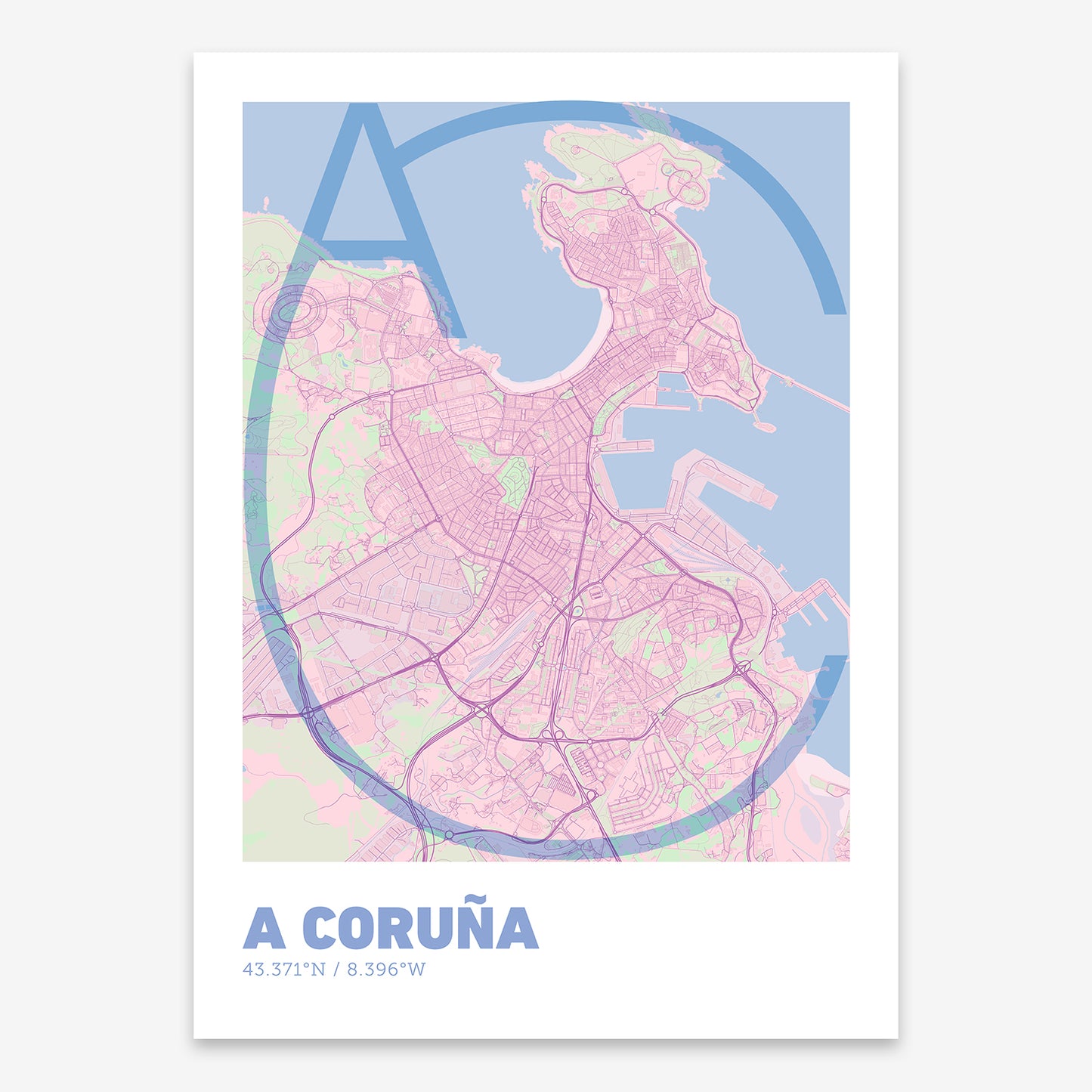 A Coruña Map V07 Nursery / No Frame / No